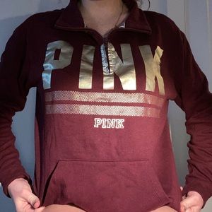 women “pink” half zip